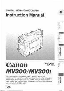 Canon MV 300 manual. Camera Instructions.